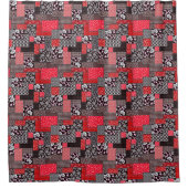 Rideaux De Douche Motif de courtepointure florale patchwork rétro (Devant)