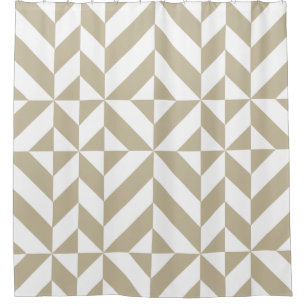 Rideaux De Douche Motif de cube géométrique beige Clay