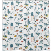 Rideaux De Douche Motif de danse du requin Sea Life (Devant)