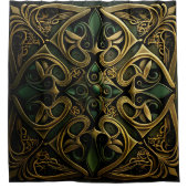Rideaux De Douche Motif de décoration en bronze vert (Devant)