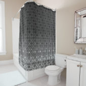 Rideaux De Douche Motif de dégradé géométrique noir et blanc (En situation)