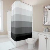 Rideaux De Douche Motif de dégradé gris moderne (En situation)