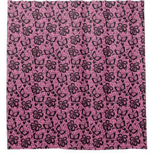 Rideaux De Douche motif de dentelle avec des papillons
