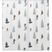 Rideaux De Douche Motif de descente d'hiver (Devant)