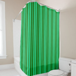 Rideaux De Douche Motif de design de rayures élégantes vertes mignon