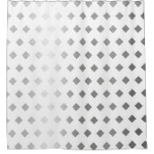 Rideaux De Douche Motif de diamants blanc gris argenté décoratif (Devant)