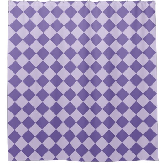 Rideaux De Douche Motif de diamants de Checker Violet (Devant)