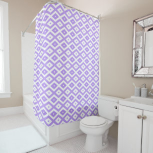 Rideaux De Douche Motif de diamants violet et blanc