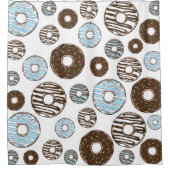 Rideaux De Douche Motif De Donuts, Donuts Bleus, Donuts Brown (Devant)