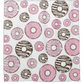 Rideaux De Douche Motif De Donuts, Donuts Roses, Donuts Blancs (Devant)