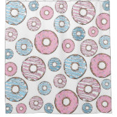 Rideaux De Douche Motif De Donuts, Donuts Roses, Donuts Bleus (Devant)
