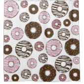 Rideaux De Douche Motif De Donuts, Donuts Roses, Donuts Brown (Devant)