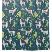 Rideaux De Douche Motif de drapeau de lama d'aquarelle (Devant)