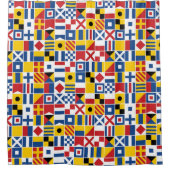 Rideaux De Douche Motif de drapeaux de signal nautique (Devant)
