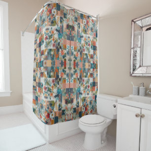 Rideaux De Douche Motif de faux édredon floral Shabby Chic