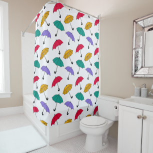 Rideaux De Douche Motif de faux parapluies colorés