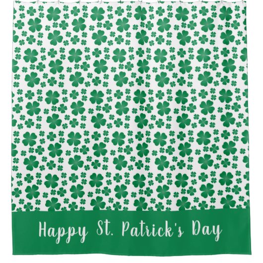 Rideaux De Douche Motif de fermeture à quatre feuilles vert (Devant)