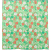 Rideaux De Douche Motif de feuillage vert et orange (Devant)