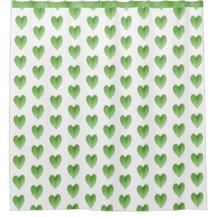 Rideaux De Douche Motif de feuille de coeur vert moderne