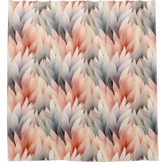 Rideaux De Douche Motif de feuille pastel apaisé à l'aquarelle Print (Devant)