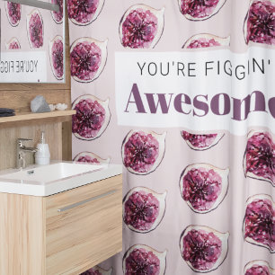 Rideaux De Douche Motif de Fig violet moderne & Vous êtes Figgin' Aw