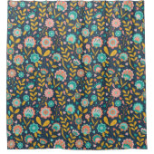 Rideaux De Douche Motif de fleur d'art populaire (Devant)