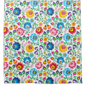 Rideaux De Douche Motif de fleur d'art populaire 2 (Devant)