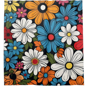 Rideaux De Douche Motif de fleur marguerite