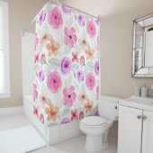 Rideaux De Douche Motif de fleurs (En situation)