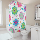 Rideaux De Douche Motif de fleurs (En situation)
