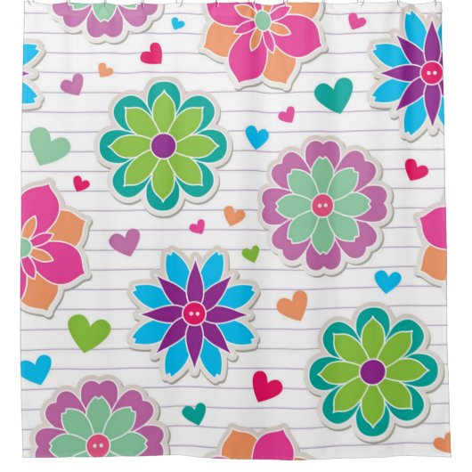 Rideaux De Douche Motif de fleurs (Devant)