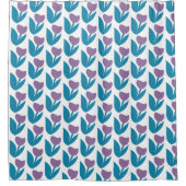 Rideaux De Douche Motif de fleurs Abstrait violet et bleu (Devant)