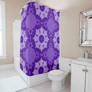Rideaux De Douche Motif de fleurs abstraites pourpres