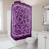 Rideaux De Douche Motif de fleurs abstraites violet foncé (En situation)
