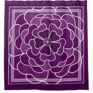 Rideaux De Douche Motif de fleurs abstraites violet foncé