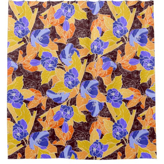 Rideaux De Douche Motif de fleurs Apple (Devant)