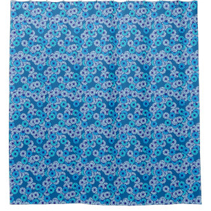 Rideaux De Douche Motif de fleurs Art déco - tons bleus