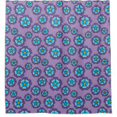 Rideaux De Douche Motif de fleurs bleu violet (Devant)