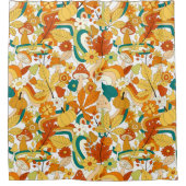 Rideaux De Douche Motif de fleurs de champignons Super rétro (Devant)