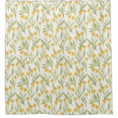 Rideaux De Douche Motif de fleurs de cône jaune illustré (Devant)