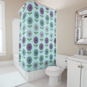 Rideaux De Douche Motif de fleurs de l'âge atomique (En situation)