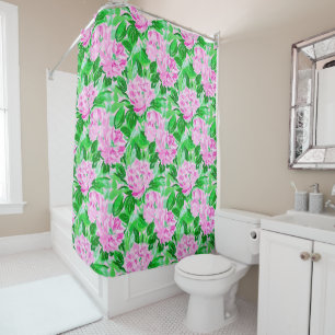 Rideaux De Douche Motif de fleurs de pivoines roses