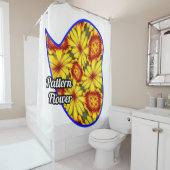 Rideaux De Douche Motif de fleurs d'or (En situation)
