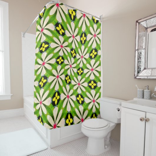 Rideaux De Douche Motif de fleurs esthétiques (En situation)