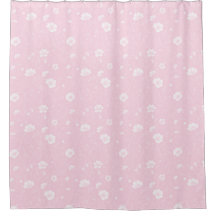 Motif de fleurs sauvages rose et blanc atténué