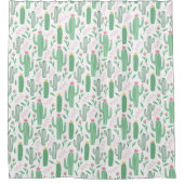 Rideaux De Douche Motif de fleurs succulentes de cactus vert brillan (Devant)