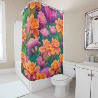 Rideaux De Douche Motif de fleurs tropicales hawaïennes