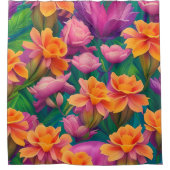 Rideaux De Douche Motif de fleurs tropicales hawaïennes (Devant)