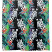 Rideaux De Douche Motif De Fleurs Zébrées Et Exotiques (Devant)