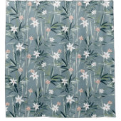 Rideaux De Douche Motif de fleurs zen botaniques japonaises (Devant)